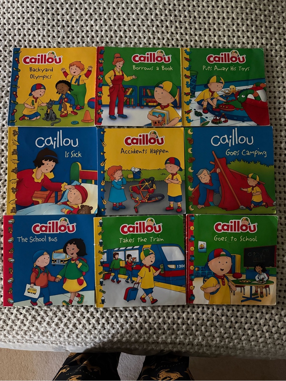 Caillou paperback book set - lot of 9